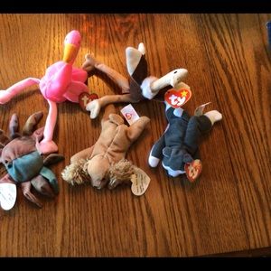 5pc lot of mini beanies mcdonalds vintage